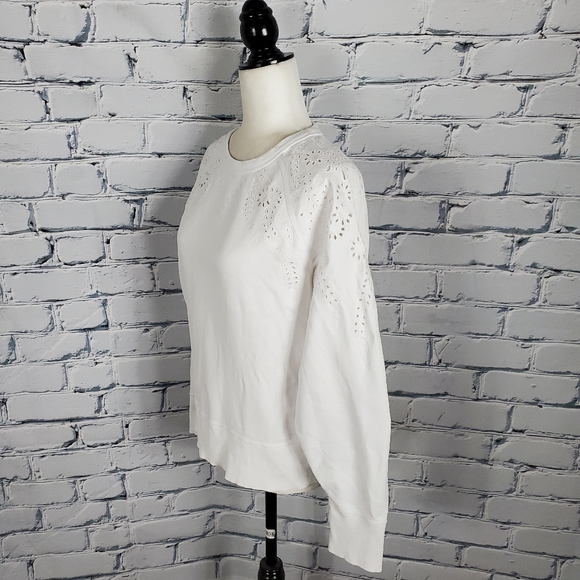 Rag & Bone White Eyelet Cotton Pullover Top - Picture 3 of 10